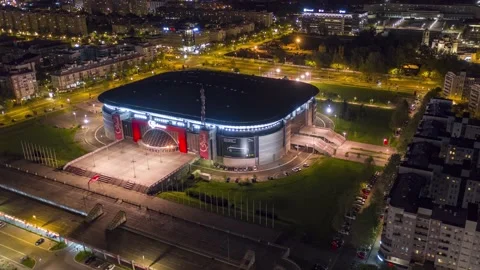 Belgrade night hyperlapse - Štark Arena take 2 Stock Footage 165611444
