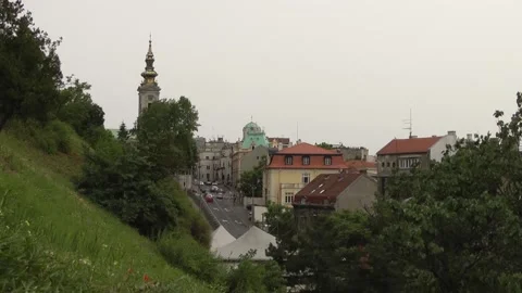 Belgrade: partial view on the old town Video stock 154786402