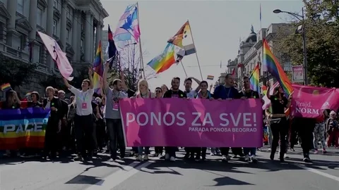 Belgrade Pride 動画素材 75908845