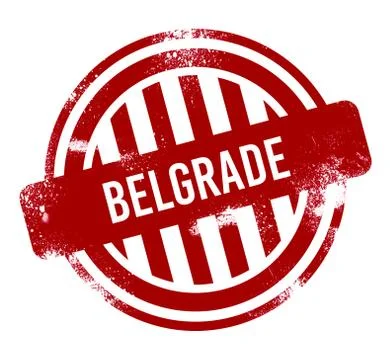 Belgrade - Red grunge button, stamp Stock Illustration