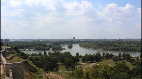 Belgrade, river confluence Video stock 32284217