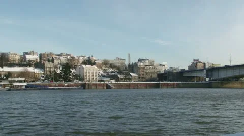 Belgrade, river, wide shot Video stock 15070327