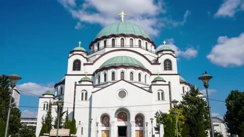 BELGRADE ST. SAVA CATHEDRAL HYPERLAPSE Stock Footage 136338202