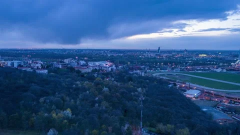 Belgrade sunset hyperlapse - Košutnjak take 1 Stock Footage 165609117