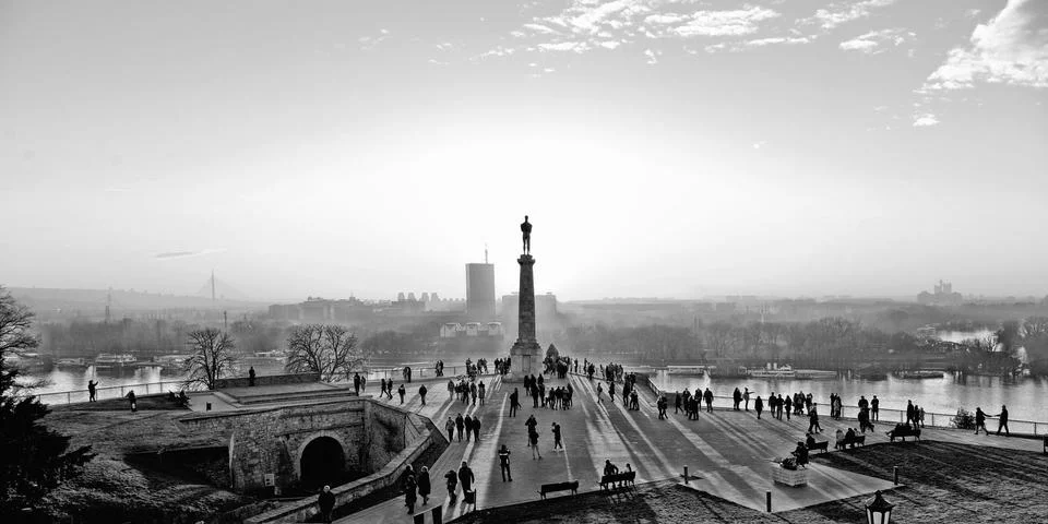 Belgrade sunset Stock Photos