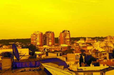 Belgrade in sunset Stock Photos