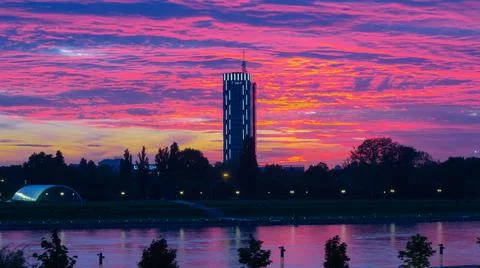 Belgrade sunset Stock Photos