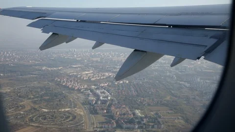 Belgrade Through The Window Of The Plane 스톡 동영상 98702274