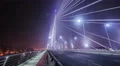 Belgrade with traffic on Ada Bridge at night in time lapse 4k or 4k+ Resolution