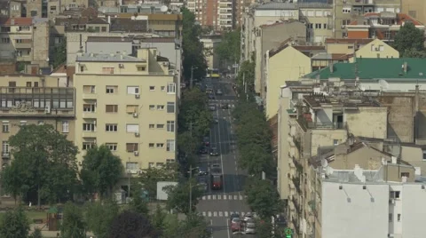 Belgrade traffic high angle 4K Stock Footage 56085793