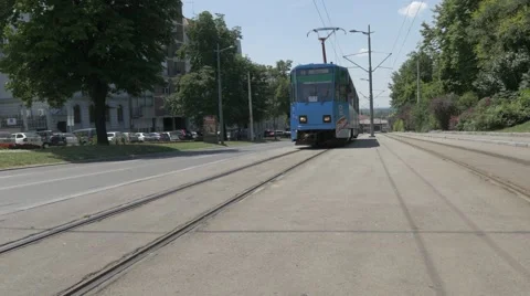 Belgrade tram pass 4K 스톡 동영상 55699643