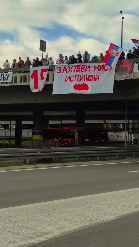Belgrade University Protests - Students Fight for Rights on Jan 27 2025 Stock Footage 300800042