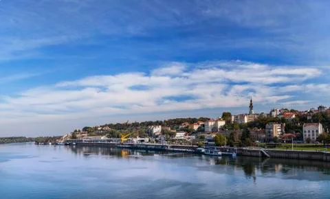 Belgrade view from Danube Stock Photos