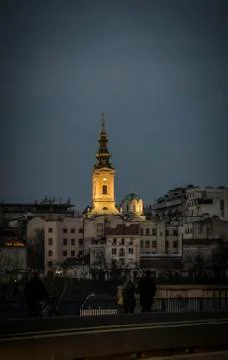Belgrade view in the evening Stock Photos