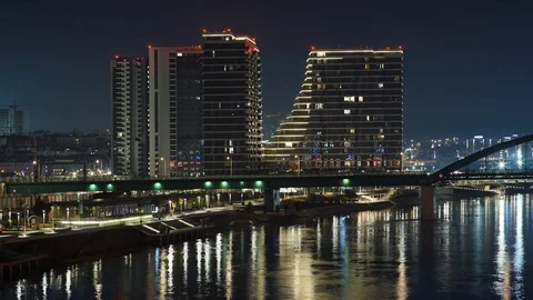Belgrade Waterfront 4K Time-Lapse Video Stock Footage 122399374