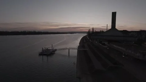 Belgrade waterfront - Danube river Stock Footage 303940222