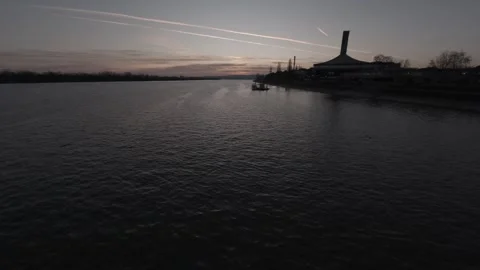 Belgrade waterfront - Danube river Stock Footage 303940229