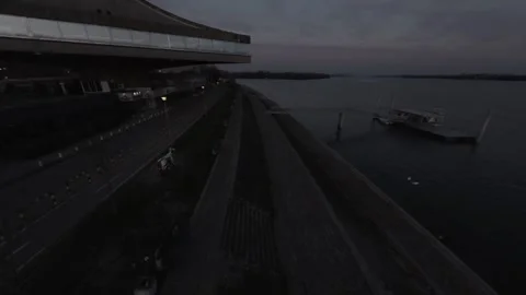 Belgrade waterfront - Danube river Stock Footage 303940230