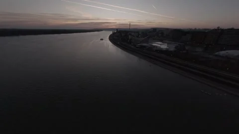 Belgrade waterfront - Danube river Stock Footage 303940232