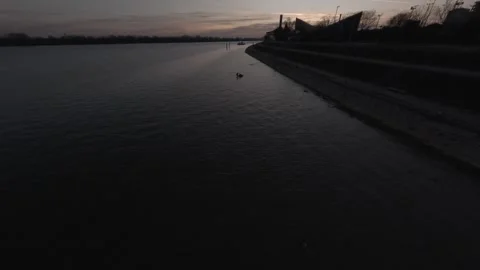 Belgrade waterfront - Danube river Stock Footage 303940233