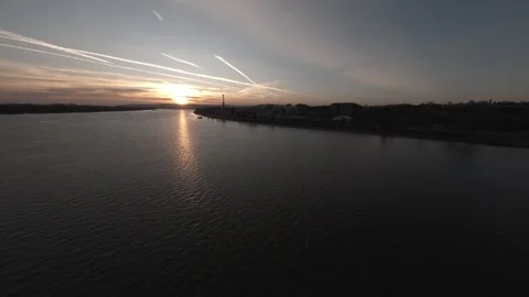 Belgrade waterfront - Danube river Stock Footage 303940247