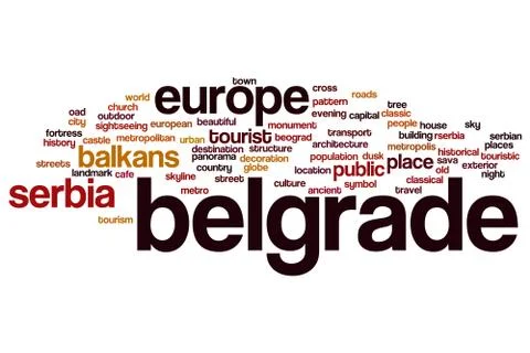 Belgrade word cloud Ilustración de archivo
