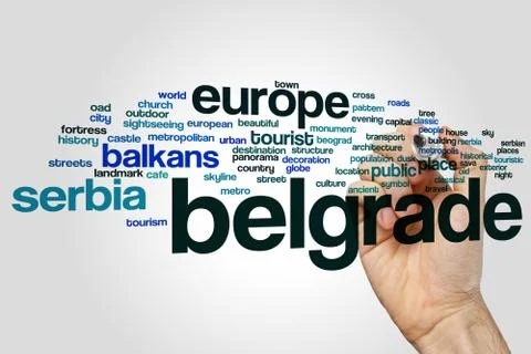 Belgrade word cloud Ilustración de archivo