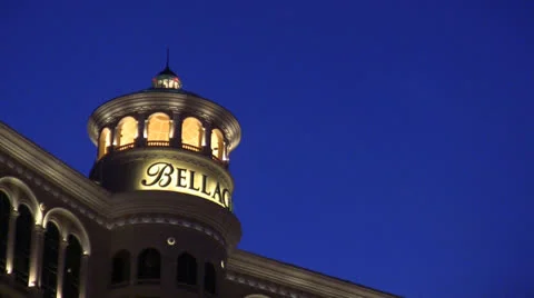 BELIAGIO DOME AT NIGHT Stock Footage 26309232