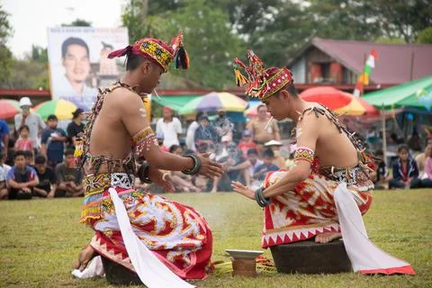Belian dancer of the Dayak Tunjung tribe Foto stock