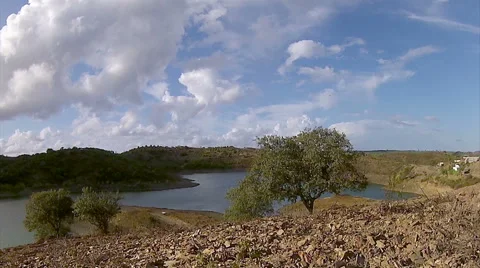 Beliche Dam Pan Timelapse B Stock Footage 42521725
