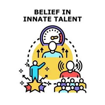 Belief in innate talent developing personal potential Stock Illustration