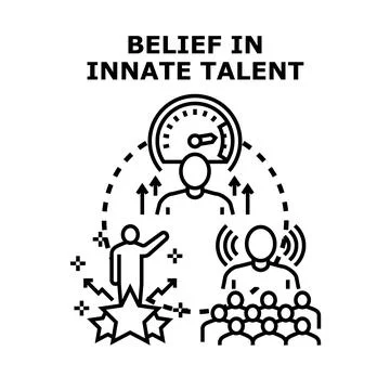 Belief in innate talent developing personal potential Stock Illustration