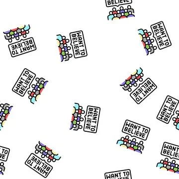 Belief in ufology vector seamless pattern Stockillustratie