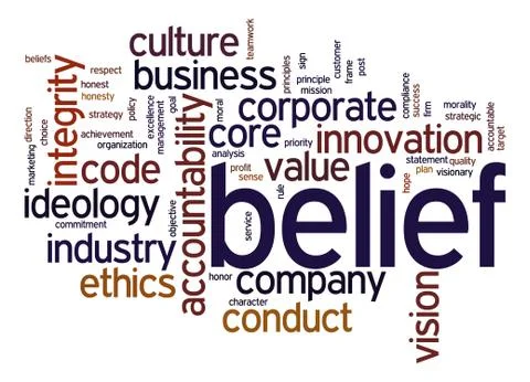Belief word cloud Stock Illustration