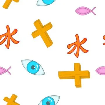 Beliefs pattern, cartoon style Stock Illustration