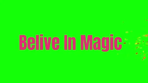 Believe in magic text animation with falling golden glitter particles against Stock Footage 340947952