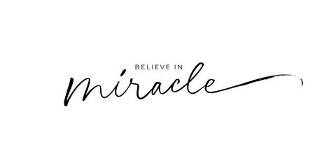 Believe in miracles hand drawn vector calligraphy. Illustrazione stock