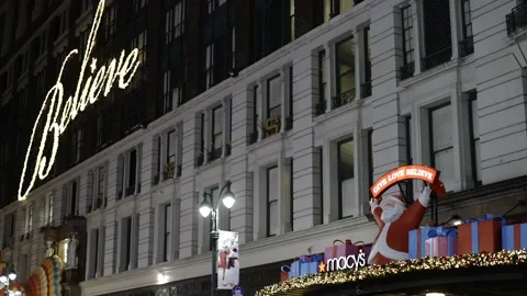 Believe sign above Macy's Store Stock Video Pond5