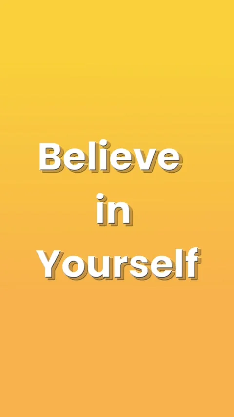 Believe in yourself animated text on yellow background Stock Footage 328291919