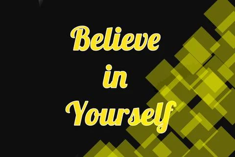 Believe in Yourself Motivational Cursive Typography Stock Illustration