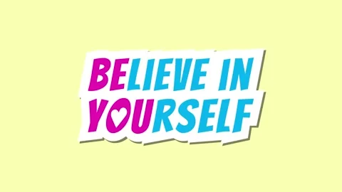 Believe in Yourself Motivational Statement. Text Motion Graphics Animation Stock Footage 283198968