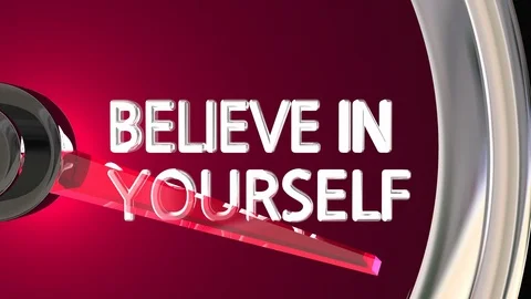 Believe in Yourself Speedometer Succeed Achieve 3d Animation Stock Footage
