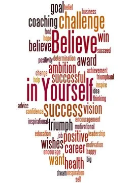 Believe in Yourself, word cloud concept Stock Illustration