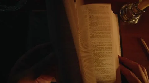 Believer Researching A Holy Text Stock Footage 279560486
