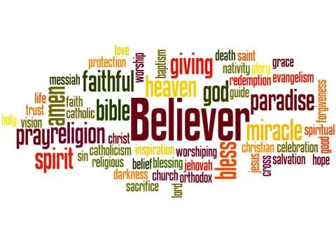 Believer word cloud concept 스톡 일러스트