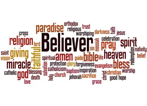 Believer word cloud concept 스톡 일러스트