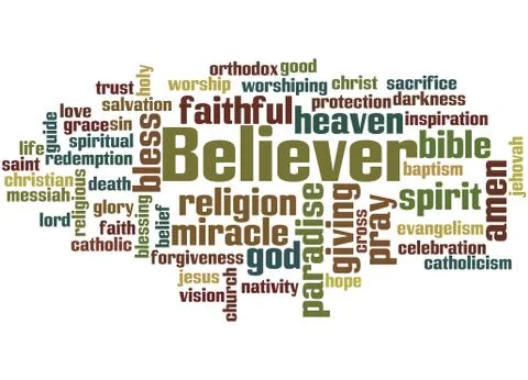 Believer word cloud concept 库存插图