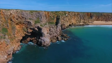 Belinche cliff Sagres Stock Footage 132524191