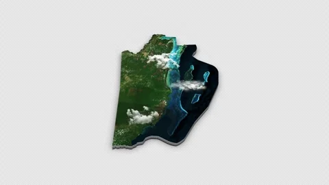 Belize 3D Country Map Animation Transparent Alpha Stock Footage 279385752