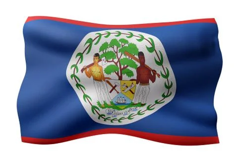 Belize 3d flag Stock Illustration